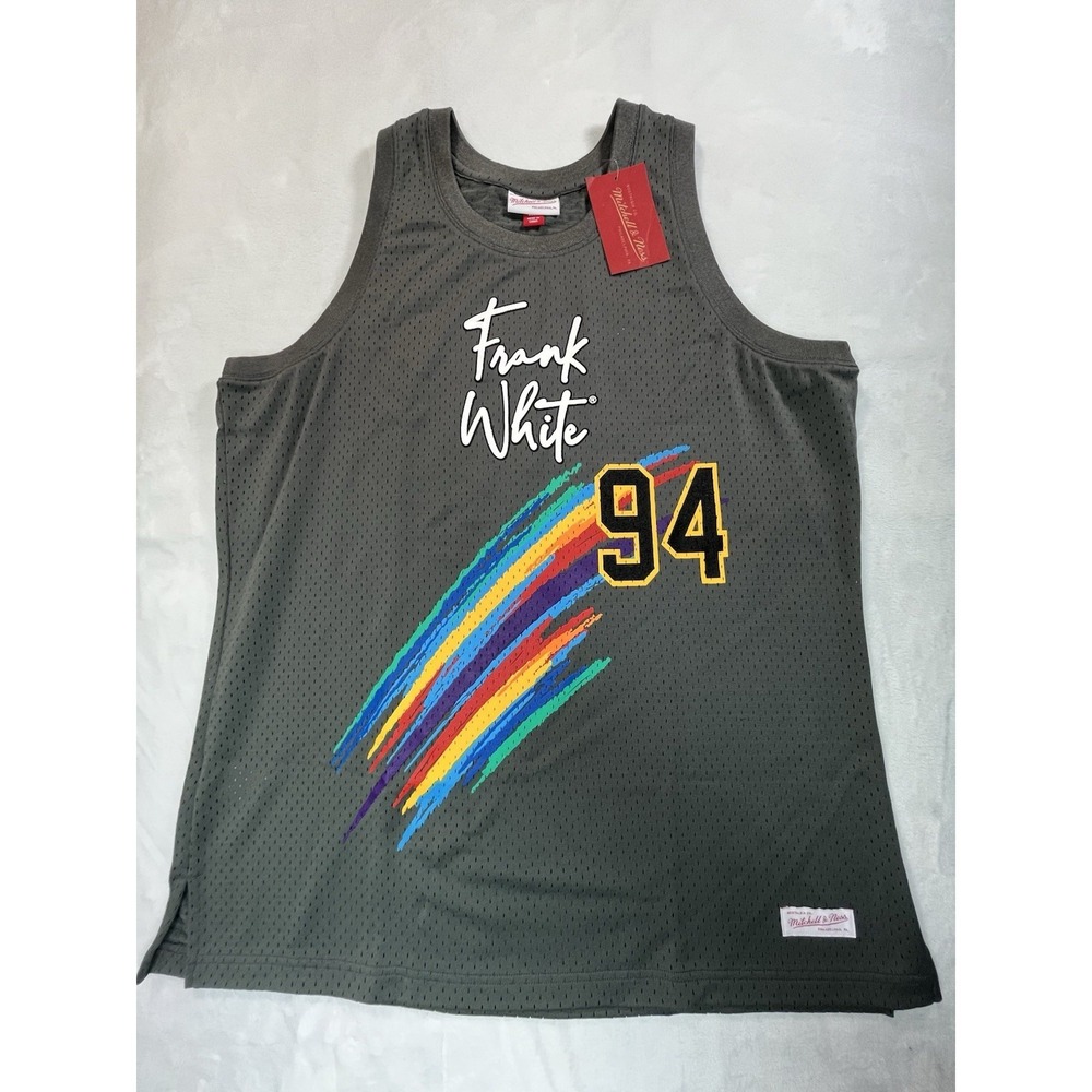 NWT Mitchell & Ness Mens XL Farnk White 94 Be Noble Gray Mesh Tank‎ Shirt